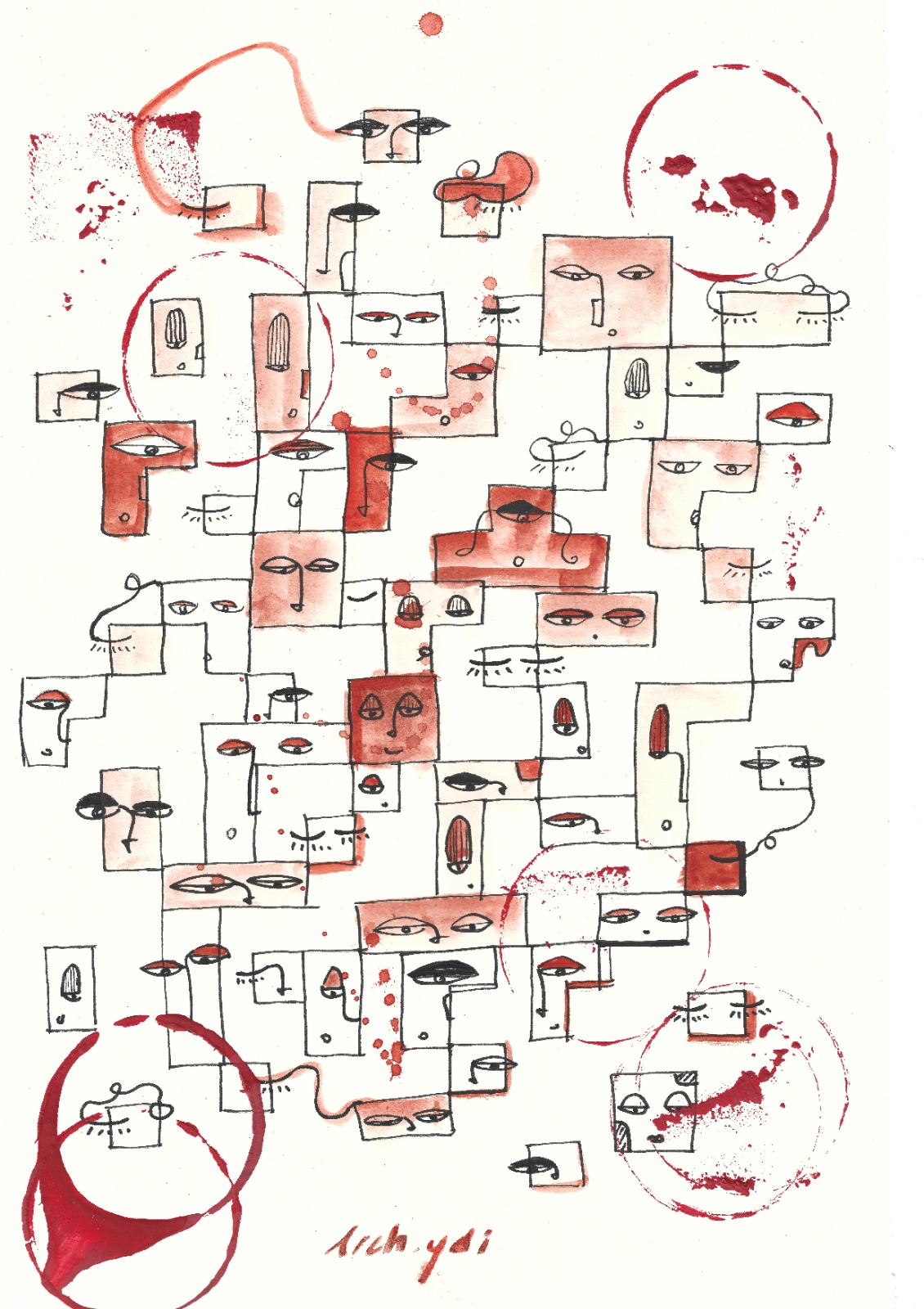 Red Tetris Fine Art Print